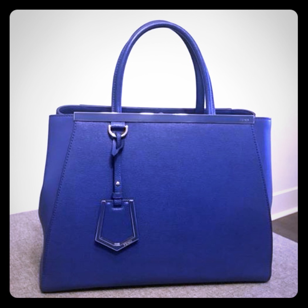 FENDI Textured Calfskin Medium 2Jours Tote